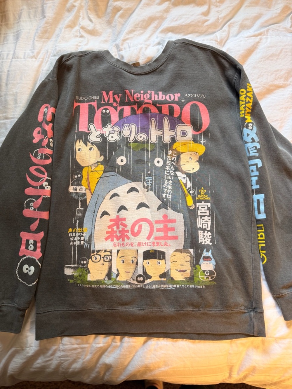 RARE My Neighbor Totoro Graphic Crewneck Sweatshirt - Charcoal